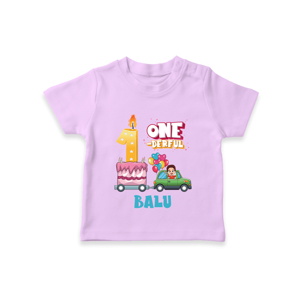 Personalized Baby T-Shirt for 1st Month | Milestone T-Shirt Outfit | Newborn Friendly - LILAC - 0-5 Months Old (Chest 17")