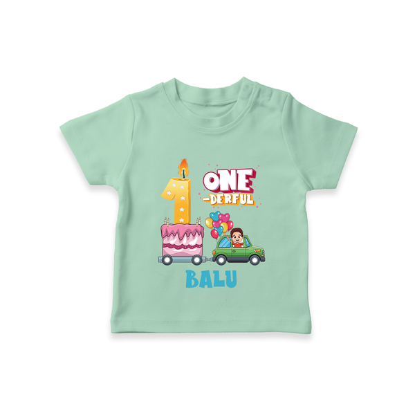 Personalized Baby T-Shirt for 1st Month | Milestone T-Shirt Outfit | Newborn Friendly - MINT GREEN - 0-5 Months Old (Chest 17")
