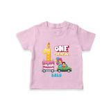 Celebrate Your Kids 1st Year Birthday With "ONE-DERFUL" - Personalized Birthday T-Shirts with Customized Name For Boys - PINK - 0-5 Months Old (Chest 17")