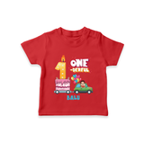 Celebrate Your Kids 1st Year Birthday With "ONE-DERFUL" - Personalized Birthday T-Shirts with Customized Name For Boys - RED - 0-5 Months Old (Chest 17")