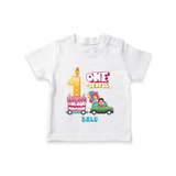 Celebrate Your Kids 1st Year Birthday With "ONE-DERFUL" - Personalized Birthday T-Shirts with Customized Name For Boys - WHITE - 0-5 Months Old (Chest 17")