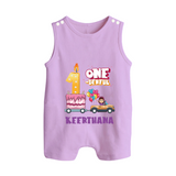Baby Dress for 1 Month | Custom Print Romper Suit/ Sleeveless Romper | Ideal Gift - LILAC - 0 - 5 Months Old (Chest 18")
