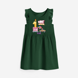 One-derful 1st Birthday – Personalized Name Frock for Girls - BOTTLE GREEN - 0 - 6 Months Old (Chest 18")