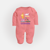Baby Dress for 1 Month | Custom Print Full Sleeve Bodysuit/ Sleep Suit/ Jumpsuit | Ideal Gift - PEACH - New Born (Chest 7.5")