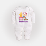 Baby Dress for 1 Month | Custom Print Full Sleeve Bodysuit/ Sleep Suit/ Jumpsuit | Ideal Gift - WHITE - New Born (Chest 7.5")