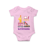 Baby Dress for 1 Month | Custom Print Romper/BodySuit | Ideal Gift - BABY PINK - New Born (Chest 14")