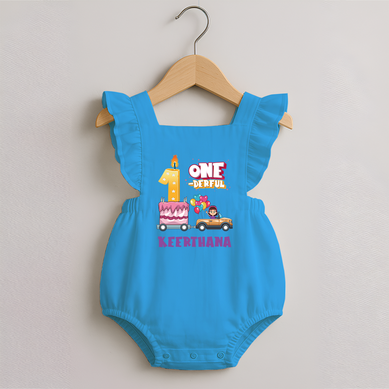 Baby Dress for 1 Month | Custom Print Romper Frock | Ideal Gift - SKY BLUE - 0 - 3 Months Old (Chest 19")