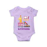 Baby Dress for 1 Month | Custom Print Romper/BodySuit | Ideal Gift - LILAC - New Born (Chest 14")
