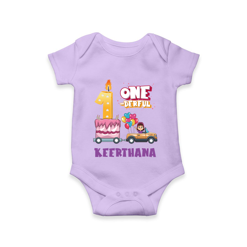 Baby Dress for 1 Month | Custom Print Romper/BodySuit | Ideal Gift - LILAC - New Born (Chest 14")