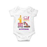 Celebrate Your Little OneÕs 1st Month With "ONE-DERFUL" - Personalized Romper For Babies With Name - WHITE - 0 - 3 Months Old (Chest 16")