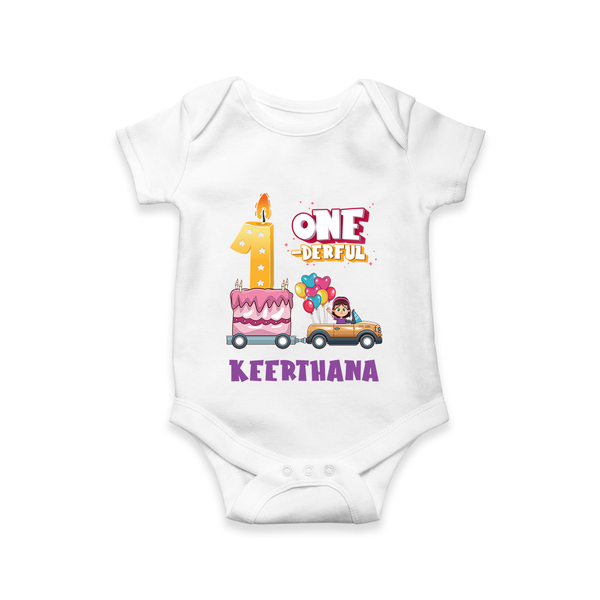 Baby Dress for 1 Month | Custom Print Romper/BodySuit | Ideal Gift - WHITE - New Born (Chest 14")