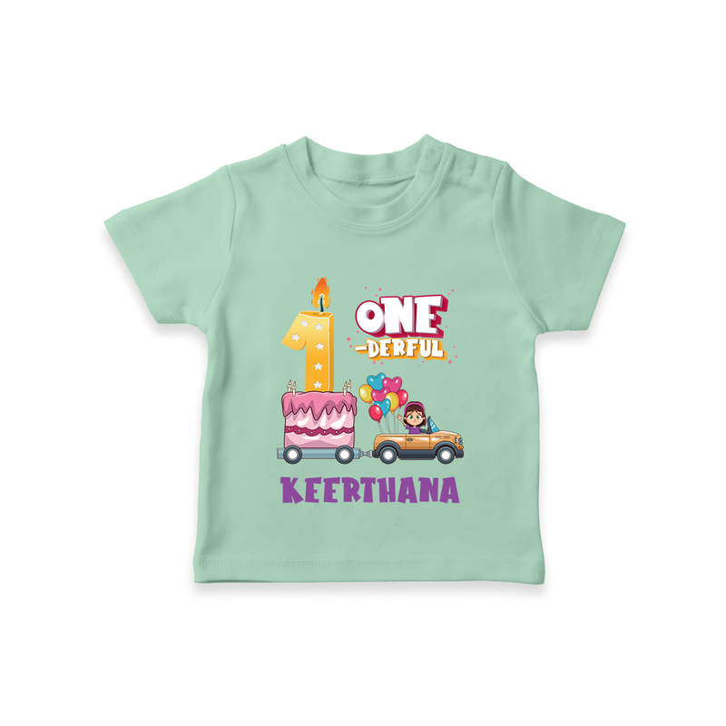Baby Dress for 1 Month | Custom Print T-Shirt | Ideal Gift - MINT GREEN - 0-5 Months Old (Chest 17")
