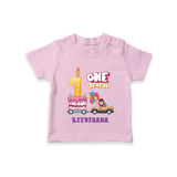 Celebrate Your Kids 1st Year Birthday With "ONE-DERFUL" - Personalized Birthday T-Shirts with Customized Name For Girls - PINK - 0-5 Months Old (Chest 17")