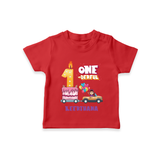 Celebrate Your Kids 1st Year Birthday With "ONE-DERFUL" - Personalized Birthday T-Shirts with Customized Name For Girls - RED - 0-5 Months Old (Chest 17")