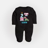 Baby Milestone Full Sleeve Bodysuit/ Sleep Suit/ Jumpsuit | Custom 2 Month Full Sleeve Bodysuit/ Sleep Suit/ Jumpsuit | Soft, Skin-Friendly Cotton - BLACK - New Born (Chest 7.5")