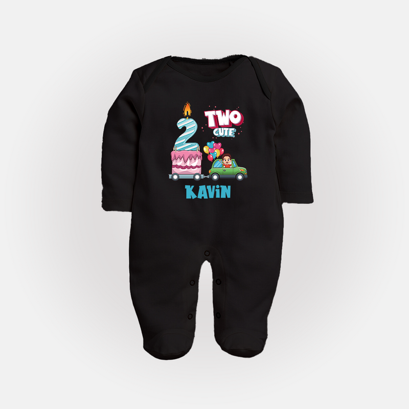 Baby Milestone Full Sleeve Bodysuit/ Sleep Suit/ Jumpsuit | Custom 2 Month Full Sleeve Bodysuit/ Sleep Suit/ Jumpsuit | Soft, Skin-Friendly Cotton - BLACK - New Born (Chest 7.5")