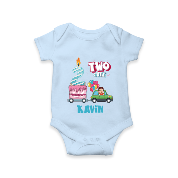 Baby Milestone Romper | Custom 2 Month Onesie | Soft, Skin-Friendly Cotton - BABY BLUE - New Born (Chest 14")