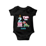 Celebrate Your Babies 2nd Month With "TWO CUTE" - Customized Romper For Babies With Name - BLACK - 0 - 3 Months Old (Chest 16")