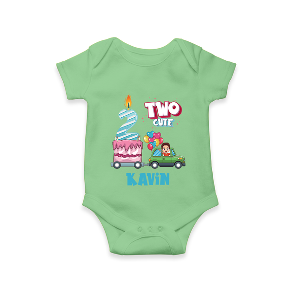 Baby Milestone Romper | Custom 2 Month Onesie | Soft, Skin-Friendly Cotton - GREEN - New Born (Chest 14")
