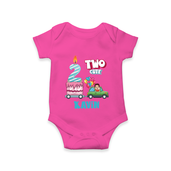 Baby Milestone Romper | Custom 2 Month Onesie | Soft, Skin-Friendly Cotton - HOT PINK - New Born (Chest 14")