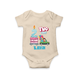Baby Milestone Romper | Custom 2 Month Onesie | Soft, Skin-Friendly Cotton - IVORY - New Born (Chest 14")