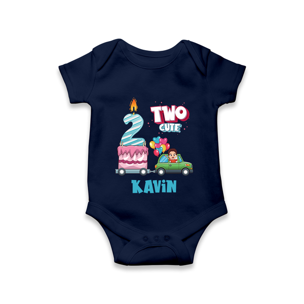 Baby Milestone Romper | Custom 2 Month Onesie | Soft, Skin-Friendly Cotton - NAVY BLUE - New Born (Chest 14")