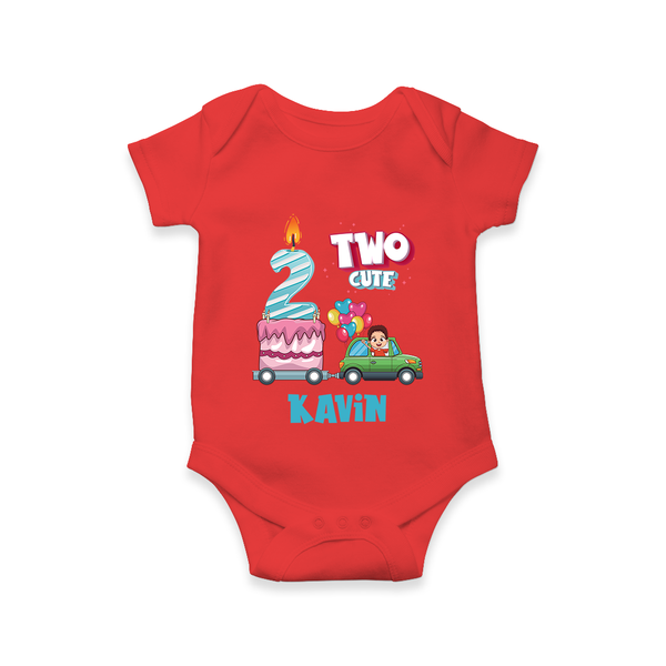 Baby Milestone Romper | Custom 2 Month Onesie | Soft, Skin-Friendly Cotton - RED - New Born (Chest 14")