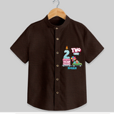 Two-Cute 2nd Birthday – Custom Name Shirt for Boys - CHOCOLATE BROWN - 0 - 6 Months Old (Chest 21")
