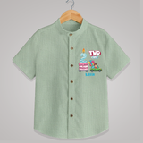 Celebrate Your Kids 2nd Year Birthday With "TWO CUTE" - Personalized Birthday Shirts with Customized Name - MINT GREEN - 0 - 6 Months Old (Chest 23")