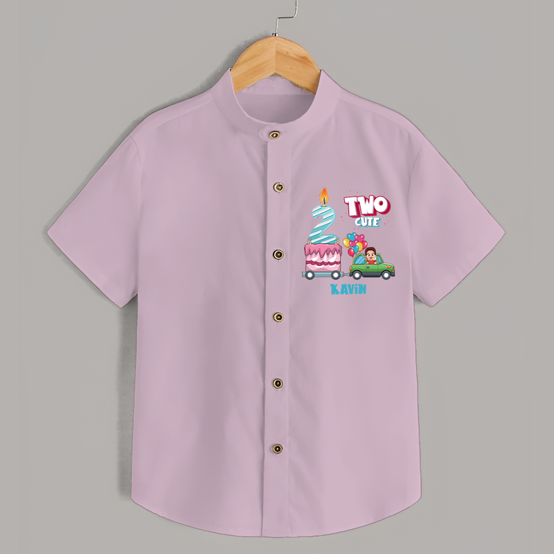 Celebrate Your Kids 2nd Year Birthday With "TWO CUTE" - Personalized Birthday Shirts with Customized Name - PINK - 0 - 6 Months Old (Chest 23")