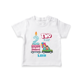 Celebrate Your Kids 2nd Year Birthday With "TWO CUTE" - Personalized Birthday T-Shirts with Customized Name For Boys - WHITE - 0-5 Months Old (Chest 17")