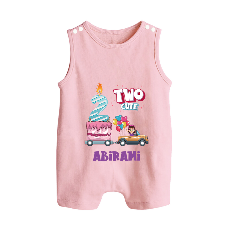 Celebrate 2 Month with Custom Romper Suit/ Sleeveless Romper | Personalized Newborn Outfit | Soft Cotton Comfort - BABY PINK - 0 - 5 Months Old (Chest 18")