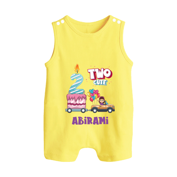 Celebrate 2 Month with Custom Romper Suit/ Sleeveless Romper | Personalized Newborn Outfit | Soft Cotton Comfort - PASTEL YELLOW - 0 - 5 Months Old (Chest 18")