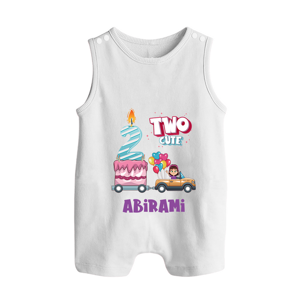 Celebrate 2 Month with Custom Romper Suit/ Sleeveless Romper | Personalized Newborn Outfit | Soft Cotton Comfort - WHITE - 0 - 5 Months Old (Chest 18")