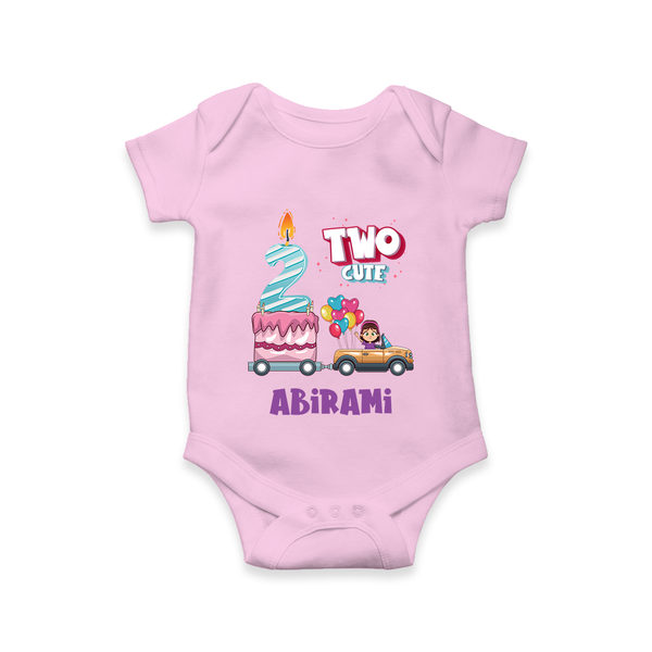 Celebrate 2 Month with Custom Romper | Personalized Newborn Outfit | Soft Cotton Comfort - BABY PINK - New Born (Chest 14")