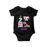 Celebrate Your Little StarÕs 2nd Month With "TWO CUTE" - Personalized Romper For Babies With Name - BLACK - 0 - 3 Months Old (Chest 16")