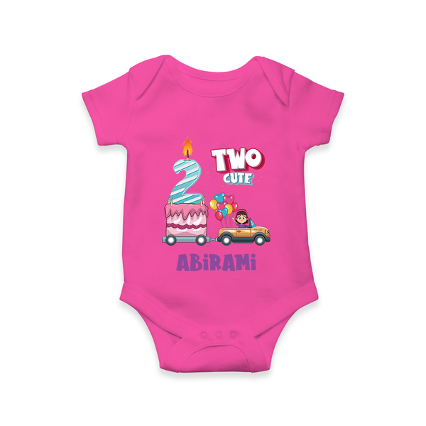 Celebrate 2 Month with Custom Romper | Personalized Newborn Outfit | Soft Cotton Comfort - HOT PINK - New Born (Chest 14")