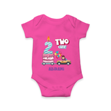 Celebrate Your Little StarÕs 2nd Month With "TWO CUTE" - Personalized Romper For Babies With Name - HOT PINK - 0 - 3 Months Old (Chest 16")