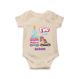 Celebrate Your Little StarÕs 2nd Month With "TWO CUTE" - Personalized Romper For Babies With Name - IVORY - 0 - 3 Months Old (Chest 16")