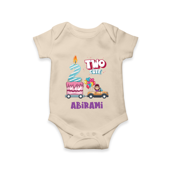 Celebrate 2 Month with Custom Romper | Personalized Newborn Outfit | Soft Cotton Comfort - IVORY - New Born (Chest 14")