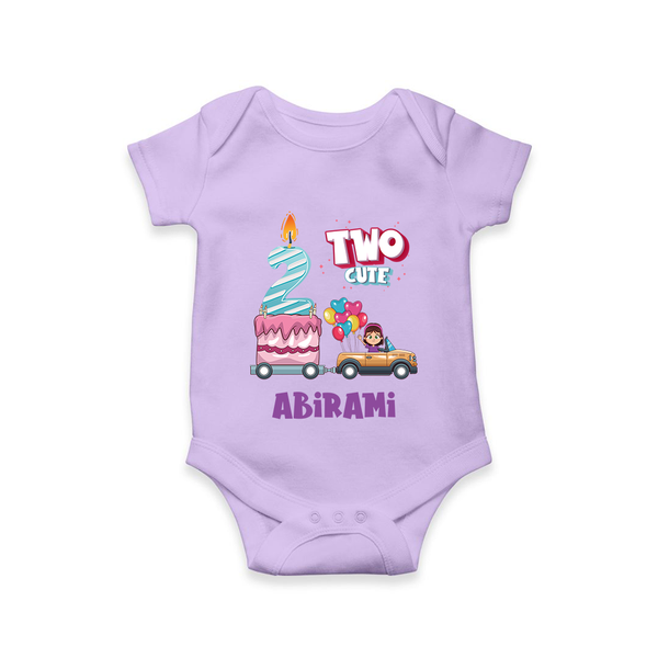 Celebrate 2 Month with Custom Romper | Personalized Newborn Outfit | Soft Cotton Comfort - LILAC - New Born (Chest 14")