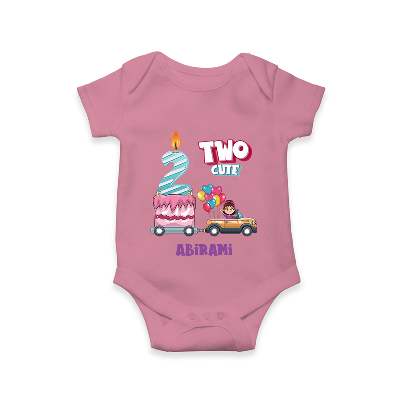 Celebrate Your Little StarÕs 2nd Month With "TWO CUTE" - Personalized Romper For Babies With Name - ONION - 0 - 3 Months Old (Chest 16")