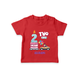 Celebrate Your Kids 2nd Year Birthday With "TWO CUTE" - Personalized Birthday T-Shirts with Customized Name For Girls - RED - 0-5 Months Old (Chest 17")