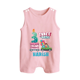 Celebrate 3 Month with Custom Romper Suit/ Sleeveless Romper | Personalized Newborn Outfit | Soft Cotton Comfort - BABY PINK - 0 - 5 Months Old (Chest 18")