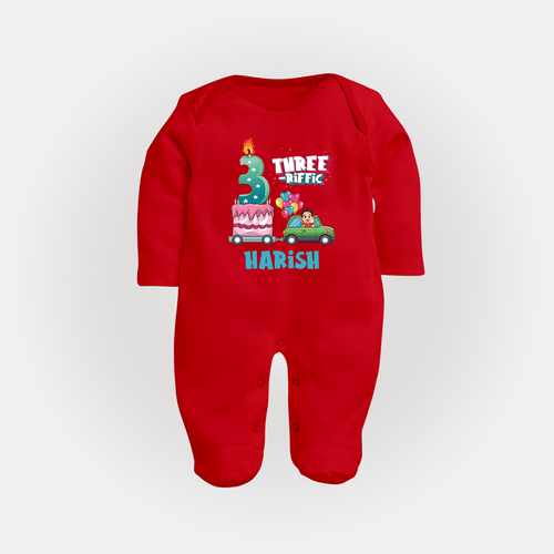Celebrate 3 Month with Custom Full Sleeve Bodysuit/ Sleep Suit/ Jumpsuit | Personalized Newborn Outfit | Soft Cotton Comfort