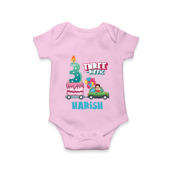 Celebrate 3 Month with Custom Romper | Personalized Newborn Outfit | Soft Cotton Comfort - BABY PINK - New Born (Chest 14")