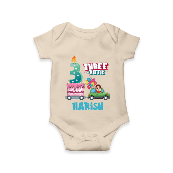 Celebrate 3 Month with Custom Romper | Personalized Newborn Outfit | Soft Cotton Comfort - IVORY - New Born (Chest 14")