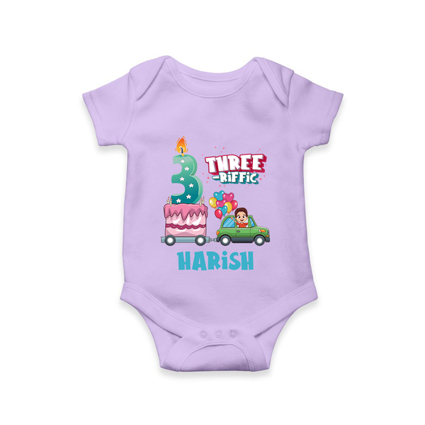 Celebrate 3 Month with Custom Romper | Personalized Newborn Outfit | Soft Cotton Comfort - LILAC - New Born (Chest 14")