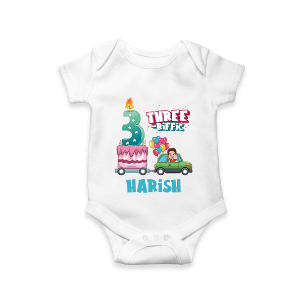 Celebrate 3 Month with Custom Romper | Personalized Newborn Outfit | Soft Cotton Comfort - WHITE - New Born (Chest 14")