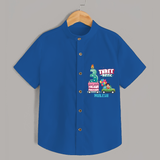 Three-riffic 3rd Birthday – Custom Name Shirt for Boys - COBALT BLUE - 0 - 6 Months Old (Chest 21")